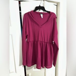 1XL Heimish USA babydoll blouse with hood never worn oversized